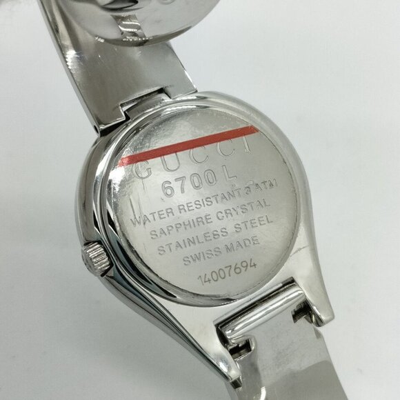 Gucci Watch 6700L  Black X Silver Bangle Watch - Picture 4 of 9